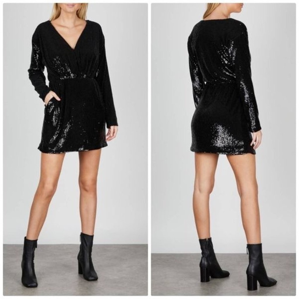 Anine Bing Elena Sequin Black Dress - Picture 2 of 12